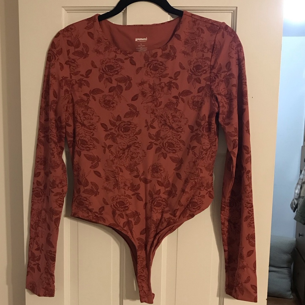 Floral Long Sleeve Bodysuit - Pink